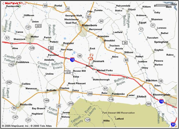 Trinity is located at 1172 Nevils Denmark Road in Nevils, Georgia.